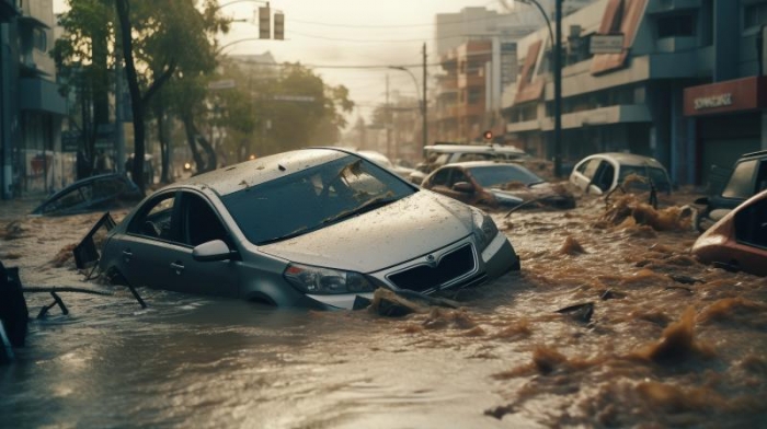 水害が予想されるときは車を高い場所へ避難させることも大切（提供:イメージマート）