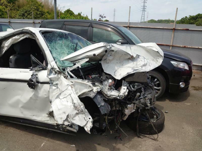 時速194kmで死亡事故を起こした加害少年のBMW（遺族提供）