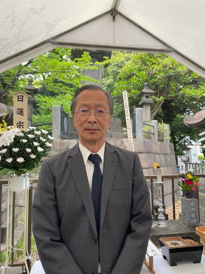 大藏八郎氏。2024年5月15日、上野公園で行われた彰義隊法要にて（筆者撮影）